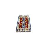 Zehra Abla Halı Yeni El Dokuma Göbekli Kırmızı Pınarbaşı Kayseri Yün Kilim 6351 Renkli-90 x 130