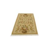 Zehra Abla Halı Yeni El Dokuma Görkemli Vazolu İnce İsfahan İran Yün Salon Halısı 5895 Bej-120 x 175