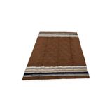 Zehra Abla Halı Yeni El Dokuma Kahverengi Dikişsiz Çift Kişilik Tiftik Yün Siirt Battaniyesi Kilim 5792 Kahverengi-160 x 220