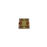 Zehra Abla Halı Yeni El Dokuma Kare Köşe Sandalye Minderi Pınarbaşı Kayseri Yün Kilim 5982 Çok Renkli-40 x 40