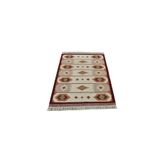 Zehra Abla Halı Yeni El Dokuma Özel Tasarım Modern Tarz Geometrik Yün Kilim Renkli-120 x 180
