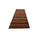Zehra Abla Halı Yeni El Dokuma Şaheser Yekpare Tek Parça Yörük Yün Kilim 6360 Çok Renkli-150 x 400