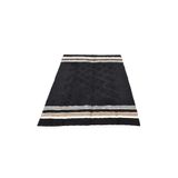 Zehra Abla Halı Yeni El Dokuma Siyah Dikişsiz Çift Kişilik Tiftik Yün Siirt Battaniyesi Kilim 5798 Siyah-160 x 220