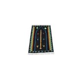 Zehra Abla Halı Yeni El Dokuması Benzersiz Bayburt Mihraplı Seccade Siyah Yün Kilim 6403 Çok Renkli-80 x 120