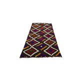 Zehra Abla Halı Yeni El Dokuması Geometrik Antalya Barak Yörük Yün Kilim 6310 Çok Renkli-140 x 300