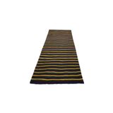 Zehra Abla Halı Yeni El Dokuması Yekpare Başyapıt Çubuklu Renkli Sivas Yün Kilim 5631 Renkli-140 x 350