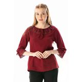 Zehra Şile Bezi Yazlık Bluz Bordo Brd L Bordo