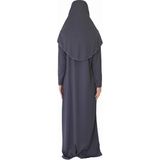 Zehranaz Namaz Elbisesi Antrasit Gri Fermuarlı Namaz Elbisesi2 - L - XL
