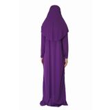 ZEHRANAZ NAMAZ ELBİSESİ KOYU MENEKŞE MORU FERMUARLI NAMAZ ELBİSESİ