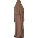 Zehranaz Namaz Elbisesi Koyu Sütlü Kahve Fermuarlı Namaz Elbisesi2 - Sütlü Kahverengi - L - XL