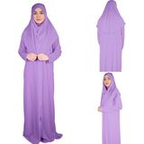 Zehranaz Namaz Elbisesi Lila Fermuarlı Namaz Elbisesi3 - 2XL - 3XL