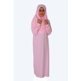 ZEHRANAZ NAMAZ ELBİSESİ Şeker Pembe Çocuk Fermuarsız Namaz Elbisesi 5/8 yaş