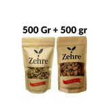 Zehre Büyük Boy Ikili - Çiğ Badem Içi 500 Gr + Ceviz Içi 500 Gr