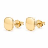 Zeino 14K Altın Kaplama - 1 cm Kare Sade Küpe