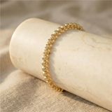 Zeino 14K Altın Kaplama - 17+3 cm Dorikalı Top Boncuklu Bileklik