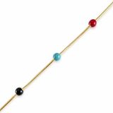 Zeino 14K Altın Kaplama - 17+3 cm Renkli Mineli Top Bileklik