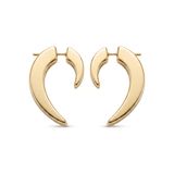 Zeino 14K Altın Kaplama - 27 mm Yarım Ay Halka Küpe