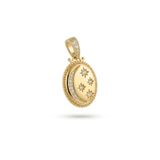 Zeino 14K Altın Kaplama 28 mm Ay Yıldız Zirkon Taşlı Madalyon Kolye Ucu