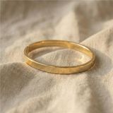 Zeino 14K Altın Kaplama - 6 cm çap Geniş Düz Kelepçe Bilezik