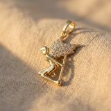 Zeino Zirkon 14K Altın Kaplama - 22 mm Melek Kolye Ucu