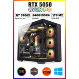 Zeiron Arkham X12 Ryzen 7 5700X 64GB Ram 1tb M.2 SSD RTX5050 Sıvı Soğutmalı Oyuncu Masaüstü Bilgisayar