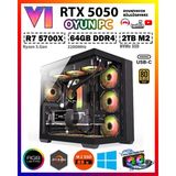Zeiron Arkham X15 Ryzen 7 5700X 64GB Ram 2tb M.2 SSD RTX5050 Sıvı Soğutmalı Oyuncu Masaüstü Bilgisayar