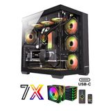 Zeiron Mirage Tuş ve Kumandalı 7x120 mm Gerçek ARGB Fanlı (Psu Yok) Gaming Akvaryum Bilgisayar Kasası