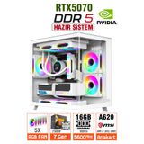 Zeiron NitroZeus A17 Pro White Ryzen 5 7500F 16GB DDR5 512GB SSD RTX5070 12GB Oyuncu Masaüstü Bilgisayar