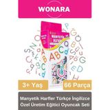 Zeka ve Motor Becerileri Geliştiren Manyetik Harfler Tr En 66 Parça Özel Üretim Eğitici Oyuncak Seti