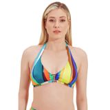Zeki Aksesuar Detaylı Bikini Üst, Desenli, 46 Beden, Kadın