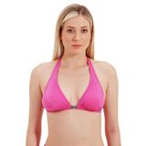 Zeki Aksesuar Detaylı Boyundan Bağlamalı Pembe Bikini Üst, 40 Beden, Kadın