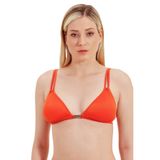 Zeki Aksesuar Detaylı Üçgen Turuncu Bikini Üst, 36 Beden, Kadın