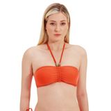 Zeki Boncuk Detaylı Straplez Bikini Üst, Kadın, 36 Beden, Mercan