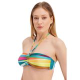 Zeki Boyundan Bağlamalı Bikini Üst, Desenli, 38 Beden, Kadın