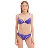 Zeki Desenli Kaplı Mor Bikini Takım, Kadın, 40 Beden