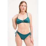 Zeki Global Gümüş Aksesuarlı Bikini - Petrol - 42