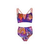 Zeki Kadın Bağcıklı Bikini Takımı, Çiçek Desen, 40 Beden