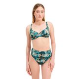 Zeki Kadın Bikini Takımı, Metal Aksesuarlı, Desenli, 38 Beden