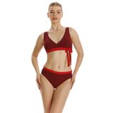 Zeki Kadın Bordo Üçgen Bikini Takımı, 38 Beden,%100 Pamuk