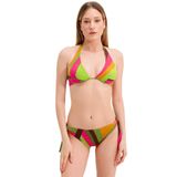 Zeki Kadın Boyundan Bağlamalı Bikini Takımı, Desenli, 36 Beden
