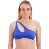 Zeki Kadın Tek Omuz Mavi Bikini Üstü, 40 Beden
