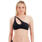 Zeki Kadın Tek Omuz Siyah Bikini Üstü, 42 Beden