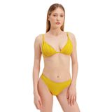 Zeki Kadın Üçgen Drapeli Bikini Takımı, Hardal Sarı, 38 Beden