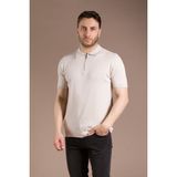 Zeki Özer Erkek Bej Triko T-Shirt