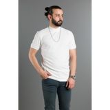 Zeki Özer Erkek Beyaz Yarım Boğazlı Soft T-Shirt XL %45 Cotton %50 Polyester %5 Likra
