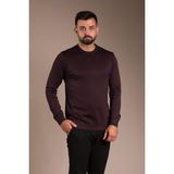 Zeki Özer Erkek Mürdüm Basic Triko Kazak - 2XL