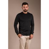 Zeki Özer Erkek Siyah Basic Triko Kazak - L