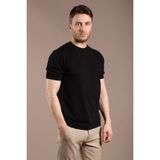 Zeki Özer Erkek Siyah Basic Triko O Yaka T-Shirt - 2XL