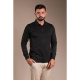 Zeki Özer Erkek Siyah Desenli Polo Yaka Triko - 2XL