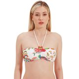 Zeki Straplez Bikini Üst, Desenli, 38 Beden, Kadın